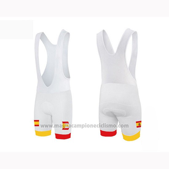 2019 Abbigliamento Ciclismo Vuelta Espana Bianco Manica Corta e Salopette